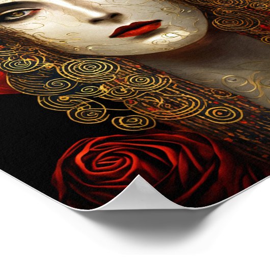 Klimt Geïnspireerde koningin Goddess Poster (Hoek)