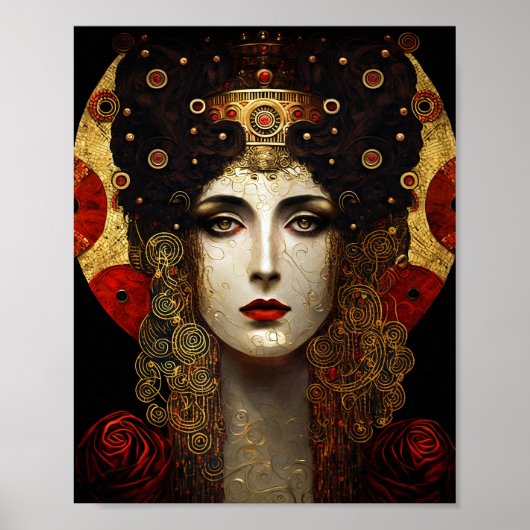 Klimt Geïnspireerde koningin Goddess Poster (Voorkant)