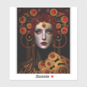 Klimt Geïnspireerde koningin Goddess Sticker (Vel)