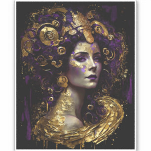 Klimt Geïnspireerde Koningin Goddess Sticker