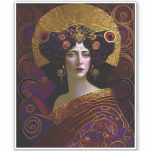 Klimt Geïnspireerde Koningin Goddess Sticker
