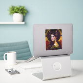 Klimt Geïnspireerde Koningin Goddess Sticker (Laptop op bureau)