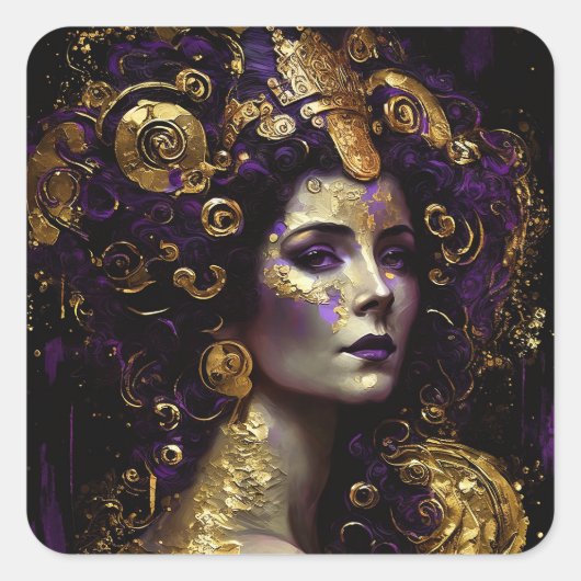 Klimt Geïnspireerde Sticker op het Klimt Queen God (Voorkant)