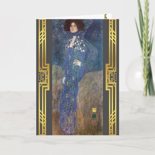 Klimt gerestaureerd portret Emilie Floge schilderi Kaart (Voorkant)