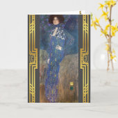 Klimt gerestaureerd portret Emilie Floge schilderi Kaart (Gele Bloem)