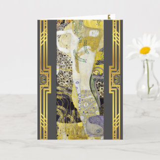 Klimt Gerestaureerd Schilderij Water Slangen Kaart