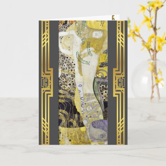 Klimt gerestaureerde waterslangen schilderij kaart (Gele Bloem)