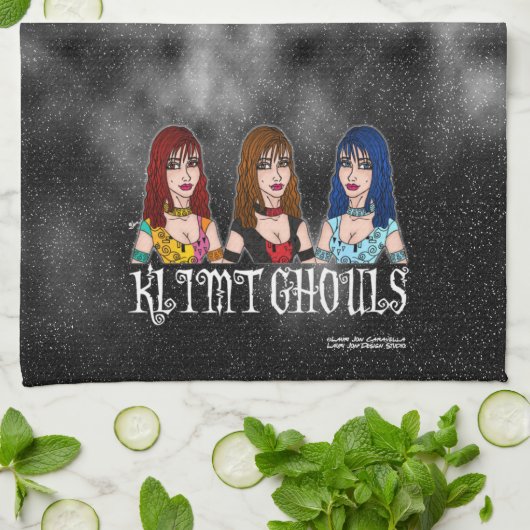 Klimt Ghouls Halloween Kitchen Towel Theedoek (Gevouwen)