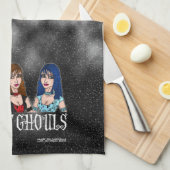 Klimt Ghouls Halloween Kitchen Towel Theedoek (Quarter Fold)