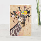 Klimt Giraffe| bloemen Kaart (Voorkant)