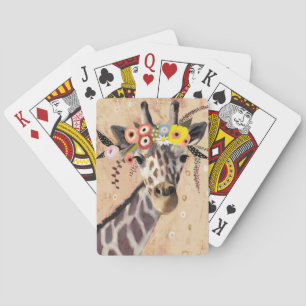 Klimt Giraffe   Bloemenkrans Pokerkaarten