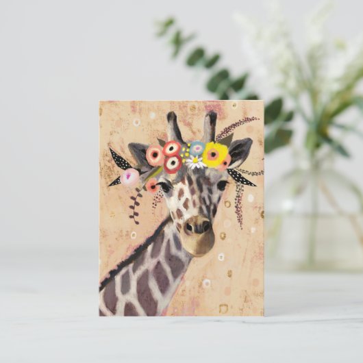 Klimt Giraffe | Bodemteelt Briefkaart (Staand voorkant)