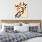 Klimt Giraffe | Bodemteelt Canvas Afdruk (Insitu (Slaapkamer))