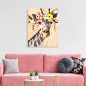 Klimt Giraffe | Bodemteelt Canvas Afdruk (Insitu (Woonkamer))