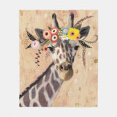Klimt Giraffe | Bodemteelt Fleece Deken (Voorkant)