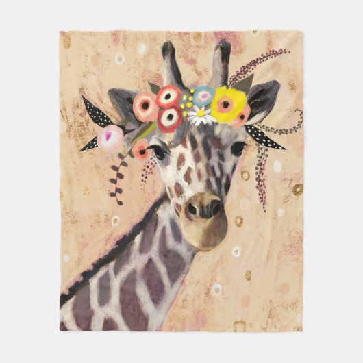 Klimt Giraffe | Bodemteelt Fleece Deken (Voorkant)