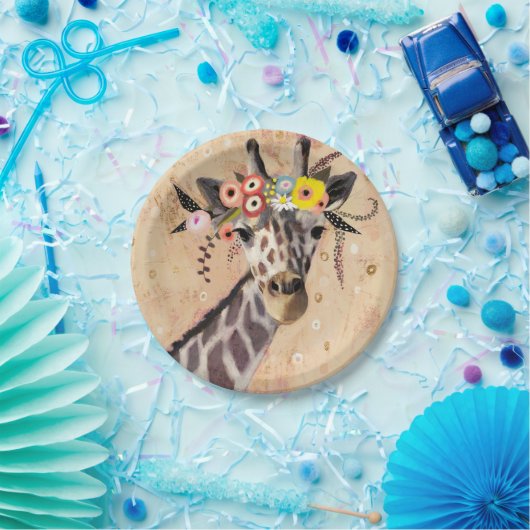 Klimt Giraffe | Bodemteelt Papieren Bordje (Feest)