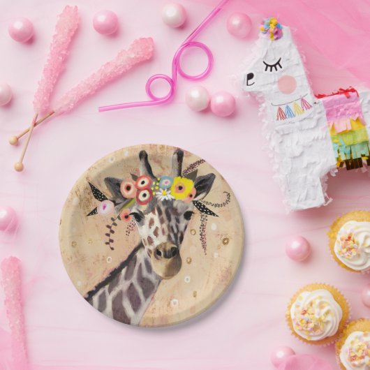 Klimt Giraffe | Bodemteelt Papieren Bordje (Feest)