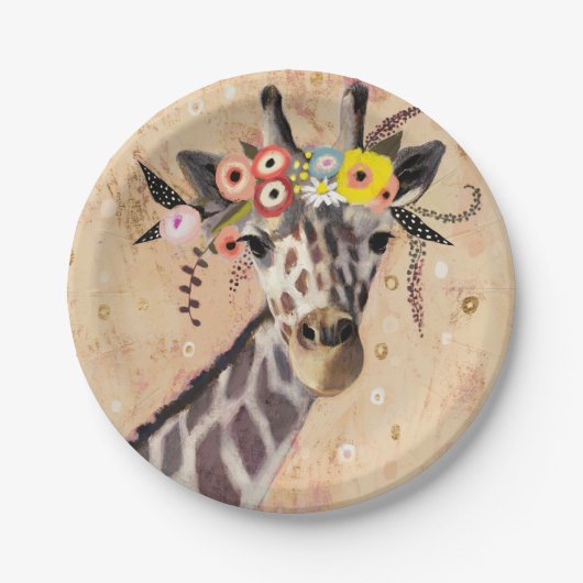 Klimt Giraffe | Bodemteelt Papieren Bordje (Voorkant)