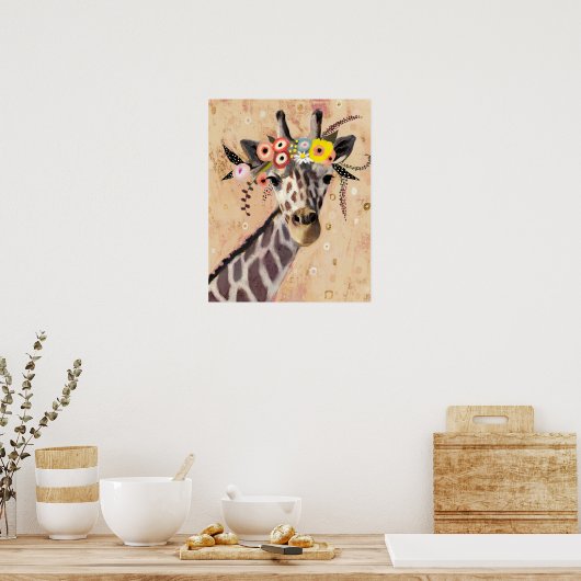 Klimt Giraffe | Bodemteelt Poster (Keuken)