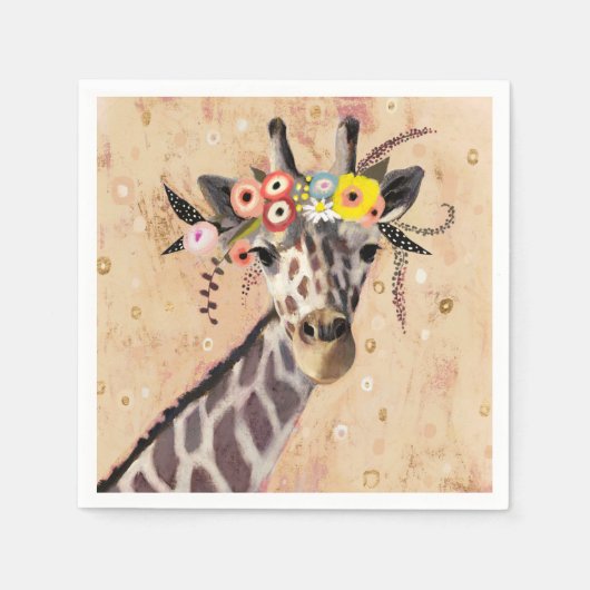 Klimt Giraffe | Bodemteelt Servet (Voorkant)