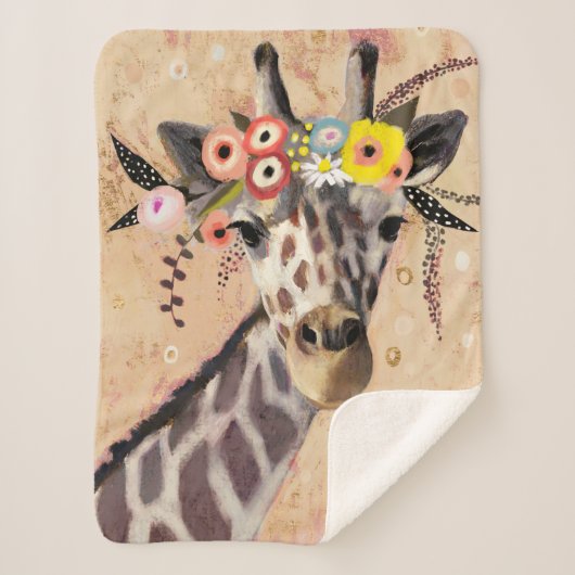 Klimt Giraffe | Bodemteelt Sherpa Deken (Voorkant)