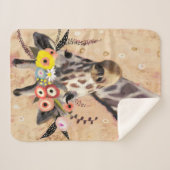 Klimt Giraffe | Bodemteelt Sherpa Deken (Voorkant (horizontaal))