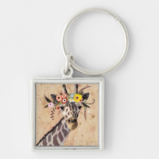 Klimt Giraffe | Bodemteelt Sleutelhanger (Voorkant)