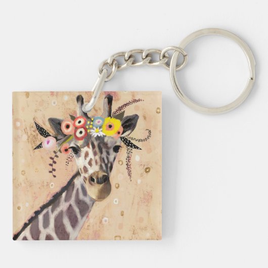 Klimt Giraffe | Bodemteelt Sleutelhanger (Achterkant)
