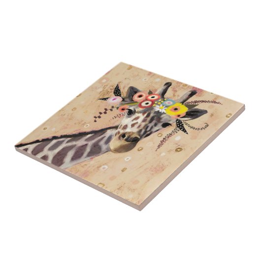 Klimt Giraffe | Bodemteelt Tegeltje (Zijkant)