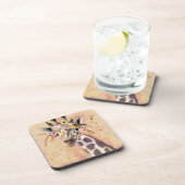 Klimt Giraffe | In bloemen toegevoegd Bier Onderzetter (Rechterzijde)