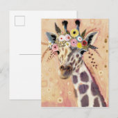 Klimt Giraffe | In bloemen toegevoegd Briefkaart (Voorkant / Achterkant)