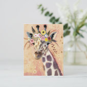 Klimt Giraffe | In bloemen toegevoegd Briefkaart (Staand voorkant)