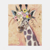 Klimt Giraffe | In bloemen toegevoegd Fleece Deken (Voorkant)