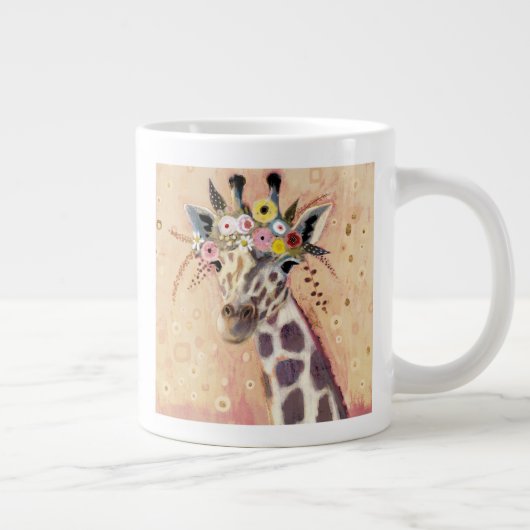 Klimt Giraffe | In bloemen toegevoegd Grote Koffiekop (Rechts)