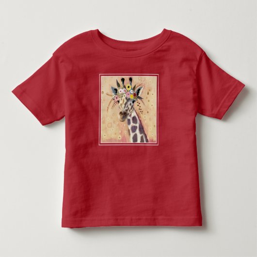 Klimt Giraffe | In bloemen toegevoegd Kinder Shirts (Voorkant)