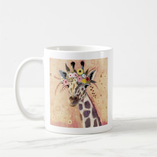 Klimt Giraffe | In bloemen toegevoegd Koffiemok (Links)