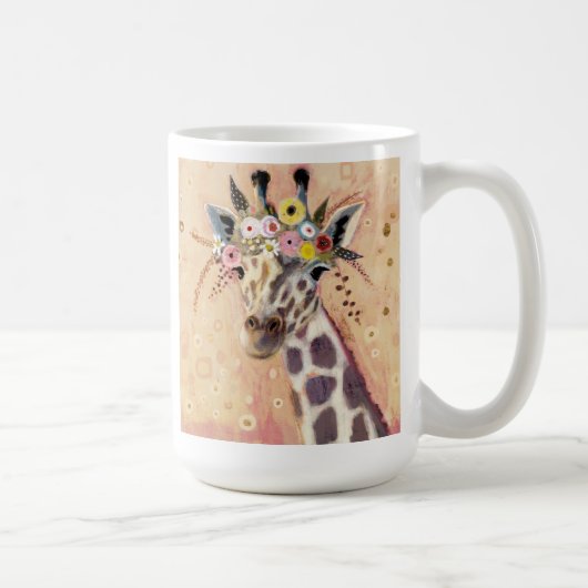 Klimt Giraffe | In bloemen toegevoegd Koffiemok (Rechts)