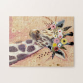 Klimt Giraffe | In bloemen toegevoegd Legpuzzel (Horizontaal)