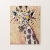Klimt Giraffe | In bloemen toegevoegd Legpuzzel (Verticaal)