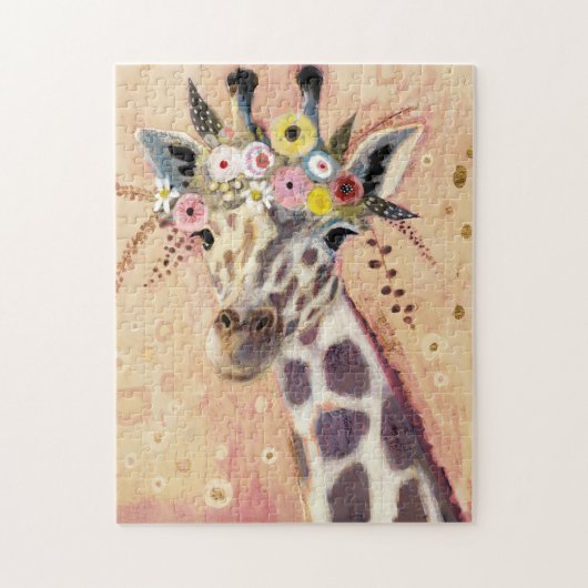Klimt Giraffe | In bloemen toegevoegd Legpuzzel (Verticaal)