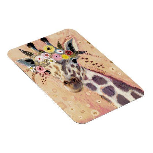 Klimt Giraffe | In bloemen toegevoegd Magneet (Rechterzijde)