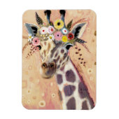 Klimt Giraffe | In bloemen toegevoegd Magneet (Verticaal)