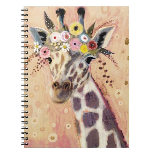 Klimt Giraffe | In bloemen toegevoegd Notitieboek (Voorkant)