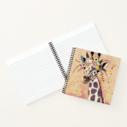 Klimt Giraffe | In bloemen toegevoegd Notitieboek (Binnen)
