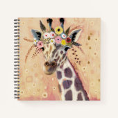 Klimt Giraffe | In bloemen toegevoegd Notitieboek (Voorkant)