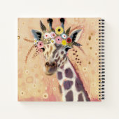 Klimt Giraffe | In bloemen toegevoegd Notitieboek (Achterkant)