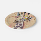Klimt Giraffe | In bloemen toegevoegd Papieren Bordje (Gekanteld)