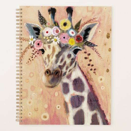 Klimt Giraffe | In bloemen toegevoegd Planner (Voorkant)