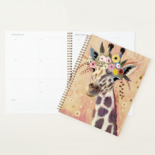 Klimt Giraffe   In bloemen toegevoegd Planner